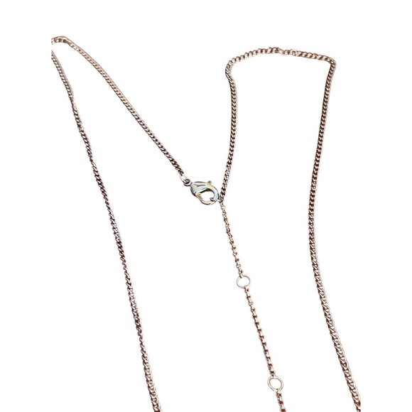 Mint Mongoose Silver Tone Necklace Crescent Half Circle Clear Rhinestones Adj - Picture 4 of 5